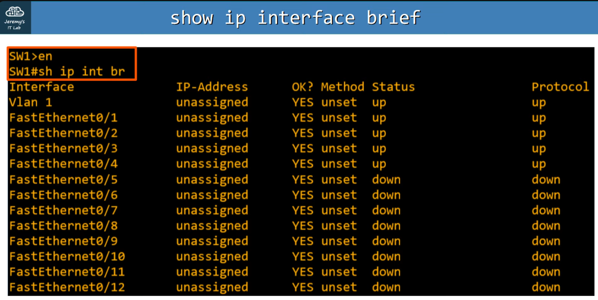 Show IP Interface Brief Output