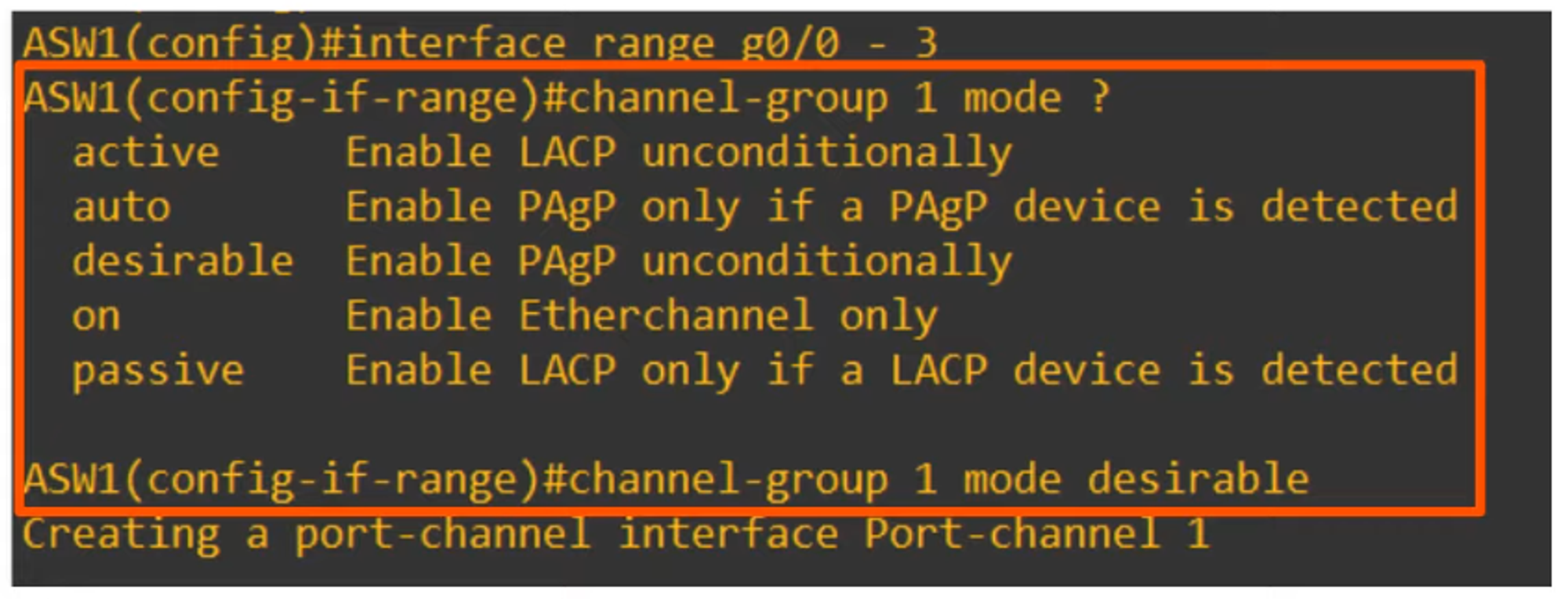 PAgP Configuration