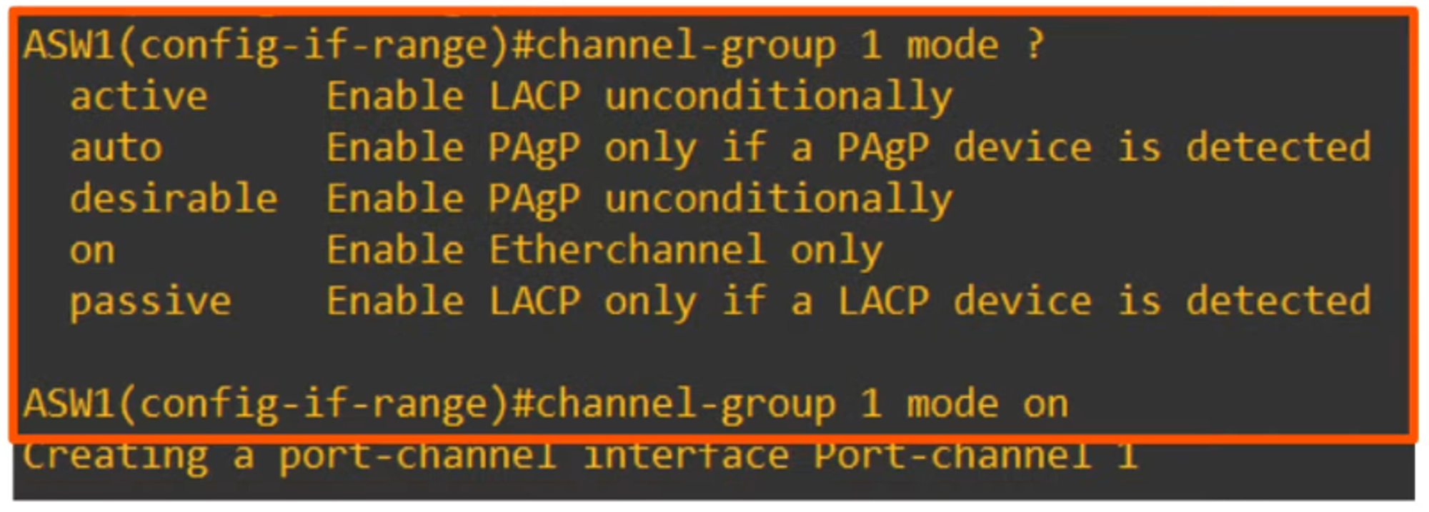Static EtherChannel Configuration