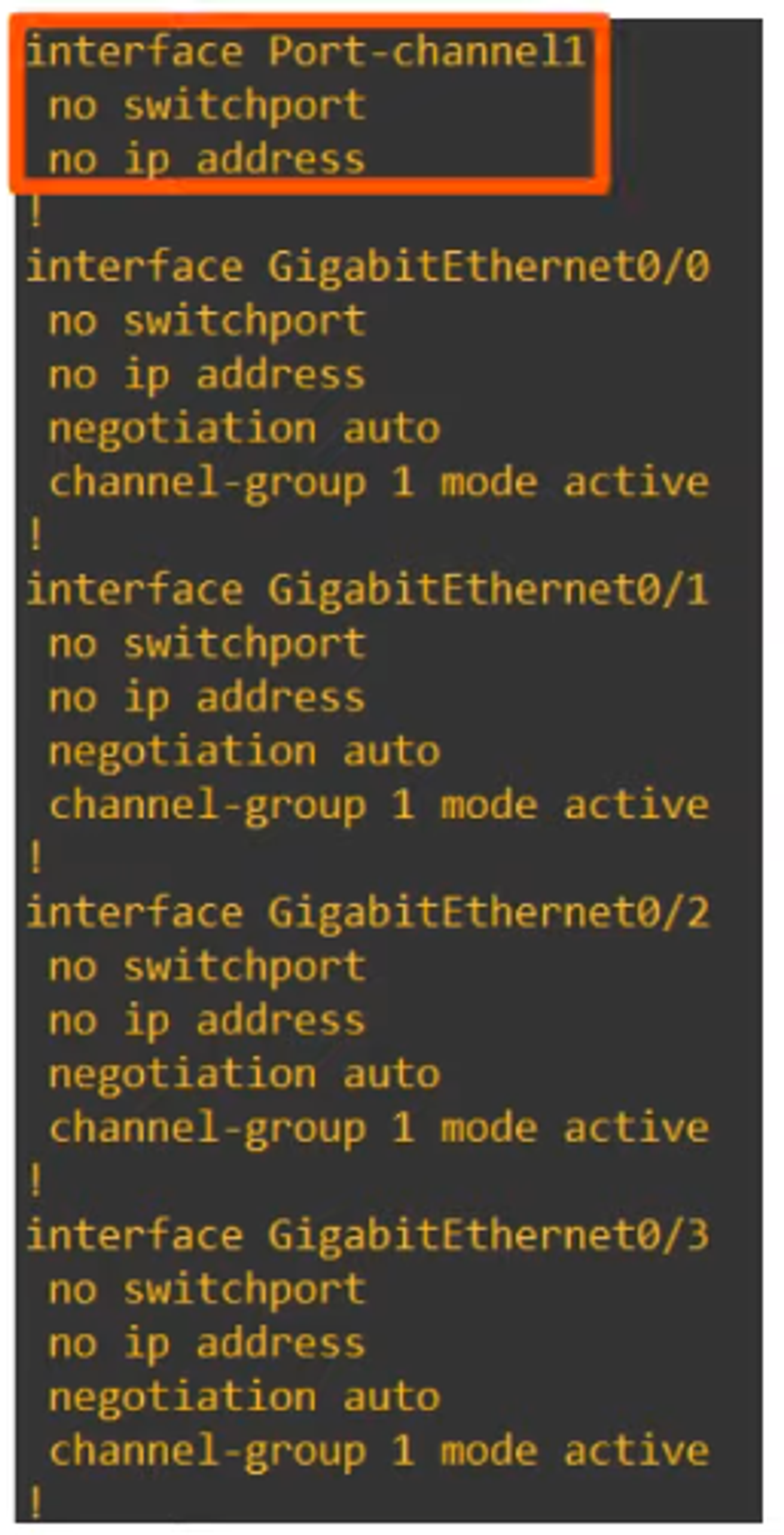 Running Config for Layer 3