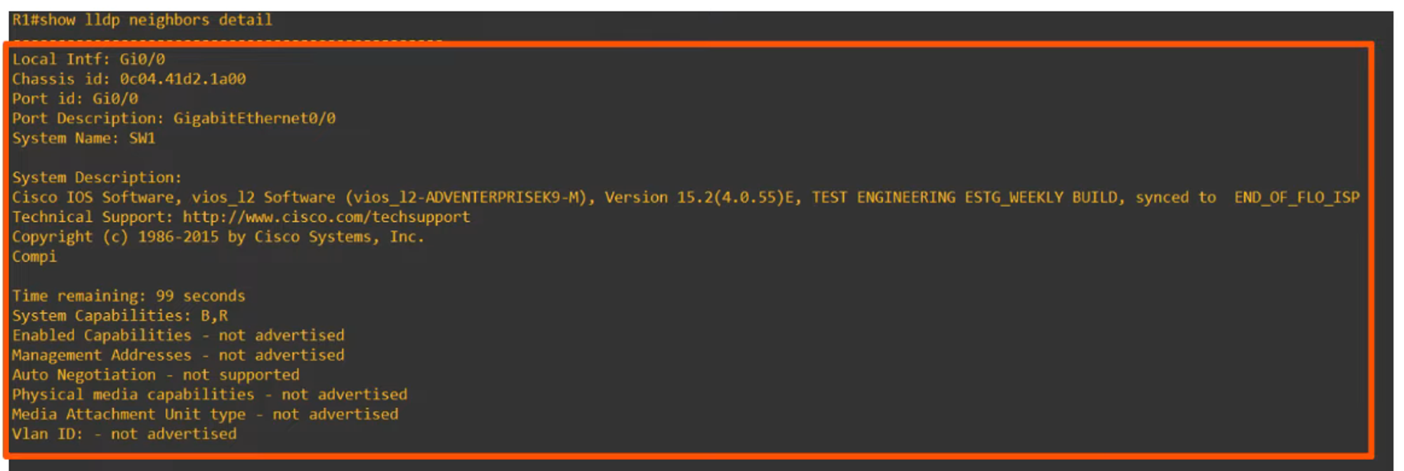 Show LLDP Neighbors in Detail